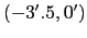 $(-3'.5, 0')$