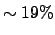$\sim 19\%$