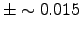$\pm \sim 0.015$
