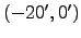 $(-20', 0')$